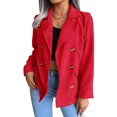 thumbnail image 2 of Veste à Boutons, Veste d'Hiver Décontractée Ajustée à Revers pour Usage Quotidien Rouge TTG, 2 of 5