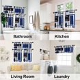 thumbnail image 2 of Navy Blue Kitchen Curtains Tiers and Valances Set 3 Piece for Windows Grey and Black Kitchen Window Curtains Set,Geometric Modern Art Valances for Living Room(36" Tiers Set), 2 of 5