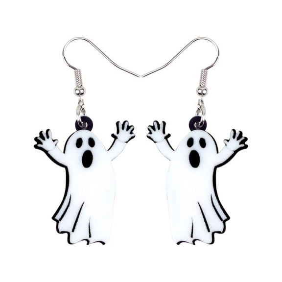 Don’t Ask Women’s White Surprised Ghost Drop Earrings