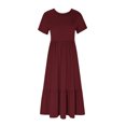 thumbnail image 5 of Robe d'Été pour Femmes 2024 Mode Grande Taille Décontractée à Manches Courtes Col Ras du Cou Robe Décontractée Fluide à Volants Maxi Robe de Plage avec Poches Rabais de 50 % Liquidation!, 5 of 5