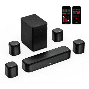 ULTIMEA 7.1ch Sound Bar with Dolby Atmos, Surround Sound System for TV with 4 Surround Speakers, Sound Bar for Smart TV with App Control, Soundbar with Subwoofer for Home Theater, HDMI eARC, Aura A60