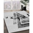 thumbnail image 3 of Ahgly Company Tapis d'Intérieur Lavable à la Machine, Carré, Transitionnel, Gris, Tapis de Zone, 3 Pieds Carré, 3 of 7