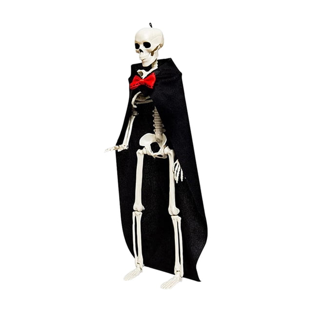 Squelette d'Halloween en Pose, Objets Éducatifs de Collection, Mini Squelette avec Articulations pour Noir