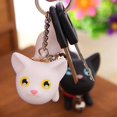 thumbnail image 2 of Cat Kitten Keychain Cartoon Animal Keyring Cat Small Bell Keyring Student Metal Key Chain Key Chain, 2 of 9