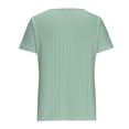 thumbnail image 4 of Plebaso Hauts d'Été pour Femmes Col Rond Manches Courtes T-Shirts Ajourés Décontractés Chemisiers à Boutons P-5TG, 4 of 5
