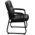 thumbnail image 3 of HERCULES Series Big & Tall 500 lb. Rated Black Leather Executive Side Reception Chair with Sled Base, 3 of 9