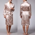 thumbnail image 1 of Gift TIMIFIS Men's Satin Robe Silk Robe Classic Long Bathrobe Lightweight Loungewear Bathrobe V Neck Sleepwear pring/Summer, 1 of 6