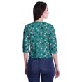 thumbnail image 3 of Moomaya Printed Keyhole Neck Ring Top Casual 3/4th Sleeve Tees Tank Tunic Top, 3 of 5