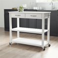thumbnail image 2 of Crosley Furniture Engineered Wood/Granite Top Kitchen Cart in White, 2 of 7