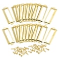 thumbnail image 1 of Unique Bargains 60x17mm Drawer Tag Label Metal Label Holder File Tag Frames Gold Tone 30 Pack, 1 of 6