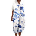 thumbnail image 1 of TJAZFJPA Robe Maxi à Manches Longues Mode Femme Été Style Plage Imprimée Col en V Manches 5/4 Robe Décontractée (1) Robes Tube pour Femmes Robes d'Été Canada, 1 of 5