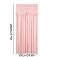 thumbnail image 3 of Lace Door Curtain Room Divider – Double Layer Opaque Sheer Polyester, Punch-Free Velcro Install, Privacy Screen for Bedroom, Kitchen, Living Room | 78.74x39.37 In, Pink/Beige, 3 of 6