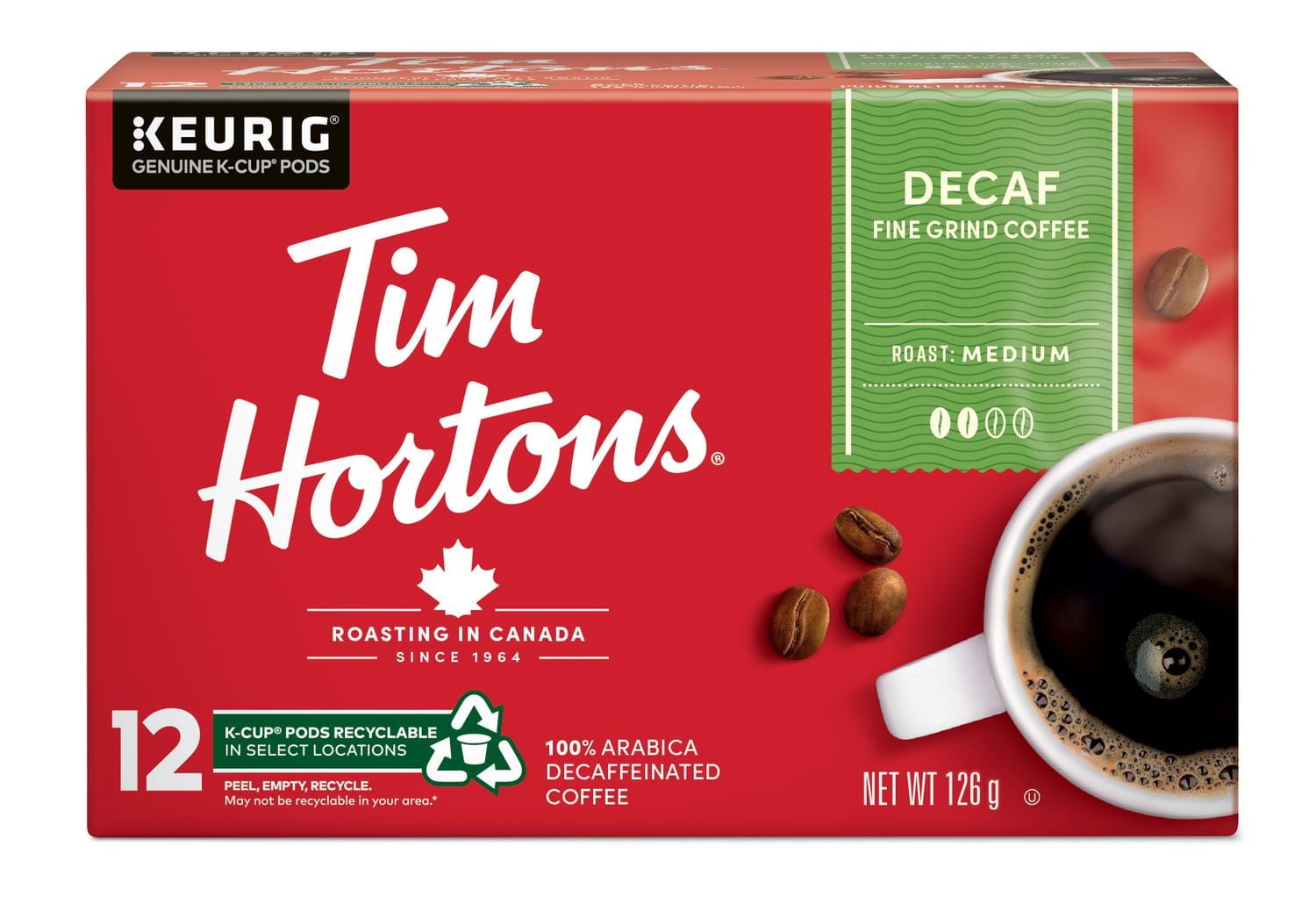 Café décaféiné Tim Hortons, torréfaction moyenne