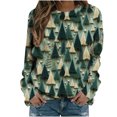 thumbnail image 4 of LSLJS Women's Christmas Printed Round Neck Long Sleeved Top Loose Fitting Sweater, 4 of 5