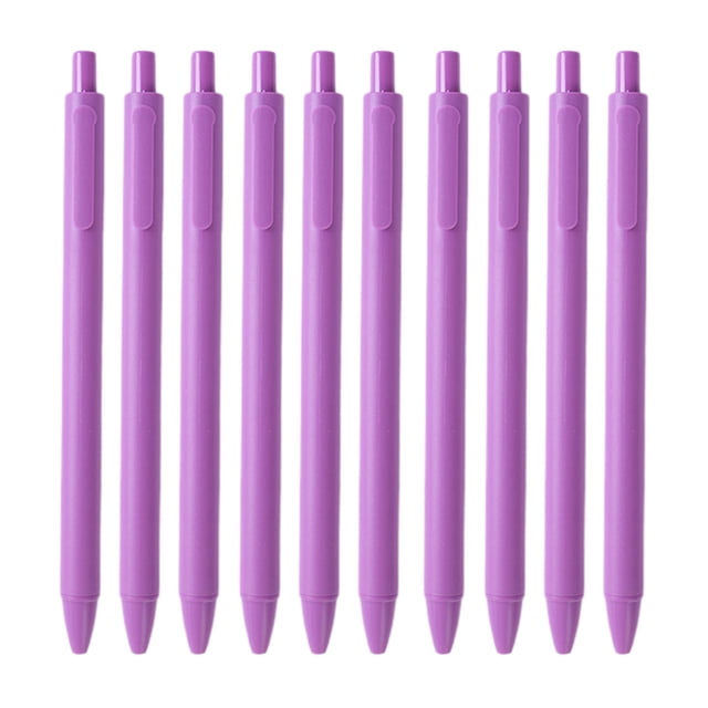 Light Purple 10 Pack Gel Pens 0.5Mm Fine Point Smooth Writing Pen With Comfort Grip For Office School Note Taking Black Ink Quick Drying Retractable Ballpoint Pens