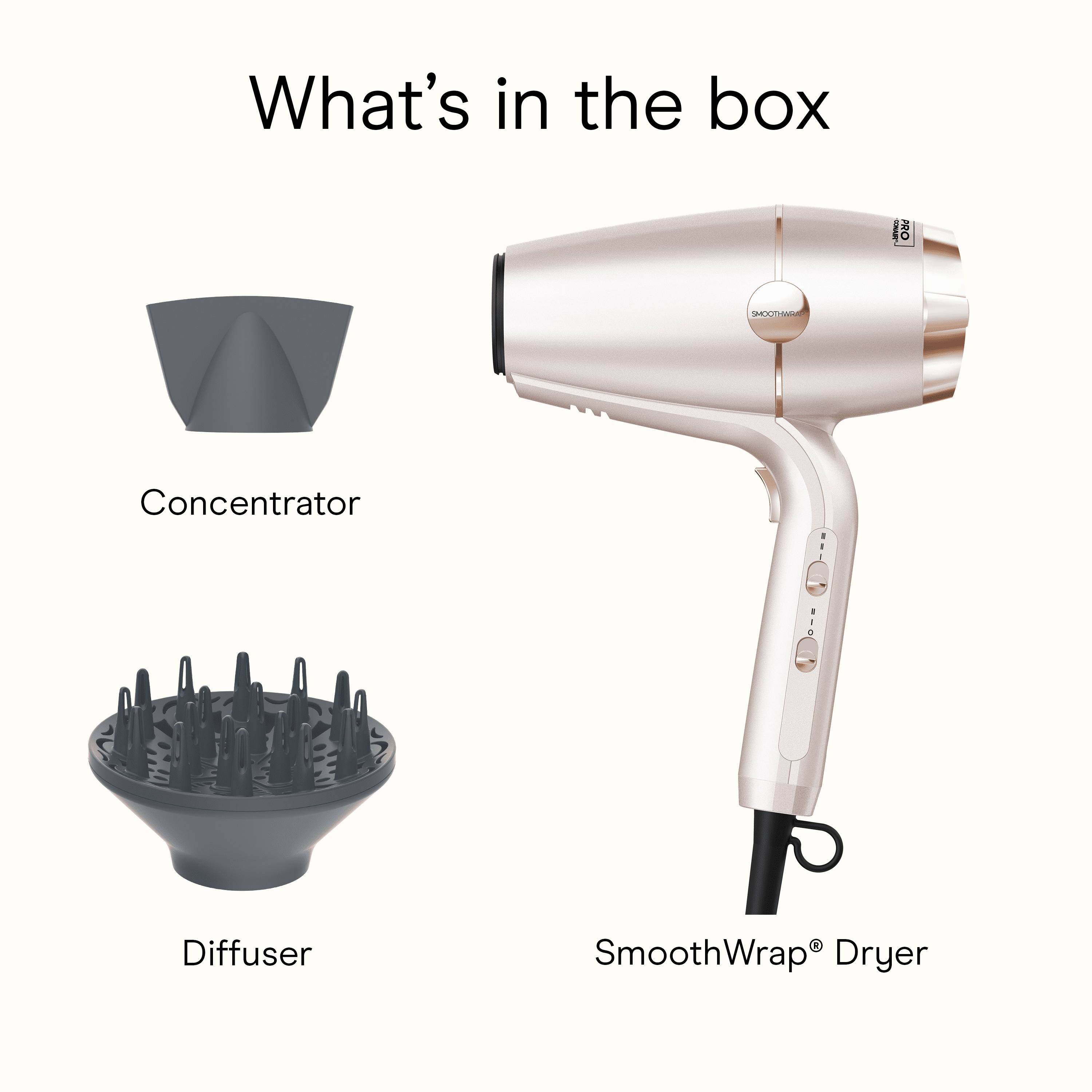Infinitipro by Conair Smoothwrap Advanced Ionic Ceramic Hair Dryer, Rose Gold, 1 Pk, Gift for Her