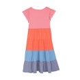 thumbnail image 5 of Besolor Robe Midi d'Été pour Tout-Petites Filles, Col Ras du Cou, Manches à Volants, Blocs de Couleur, à Étages, Ligne A Fluide, Robe de Plage pour Fête, 5 of 5