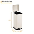 thumbnail image 3 of TROPOW 8 Gallon Bathroom Step Trash Can, 30-Liter Square Stainless Steel Foot Pedal Garbage Can with Soft-Close Lid for Kitchen, with Removable Inner Bucket,Beige, 3 of 8