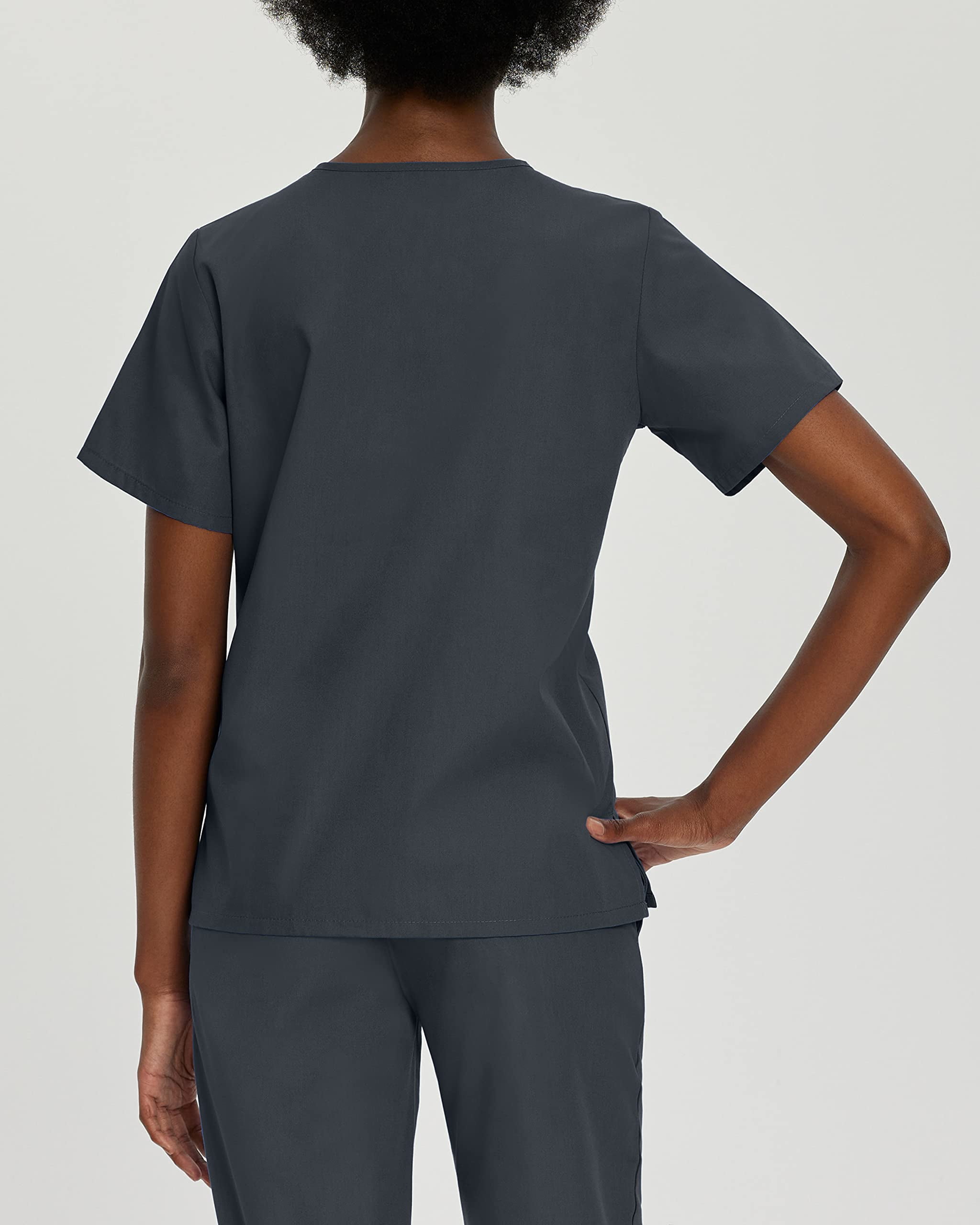 Landau Haut de Blouse Médicale pour Femmes : 4 Poches, Coupe Classique Décontractée, Col en V Durable 8219