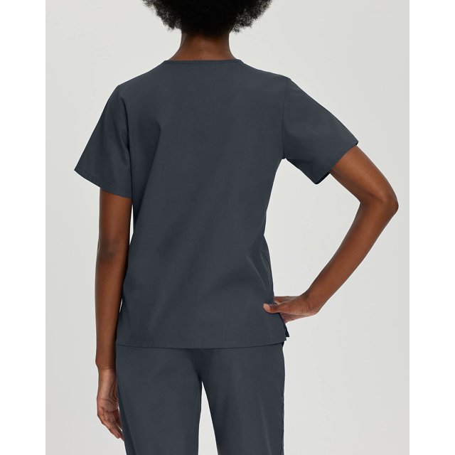 Landau Haut de Blouse Médicale pour Femmes : 4 Poches, Coupe Classique Décontractée, Col en V Durable 8219