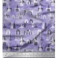 thumbnail image 1 of Soimoi Purple Silk Fabric Text & Monuments Architectural Fabric Prints By Yard 42 Inch Wide, 1 of 1