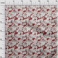 thumbnail image 3 of oneOone Polyester Spandex Red Fabric Floral & Leaves Sewing Craft Projects Fabric Prints By Yard 56 Inch Wide, 3 of 5