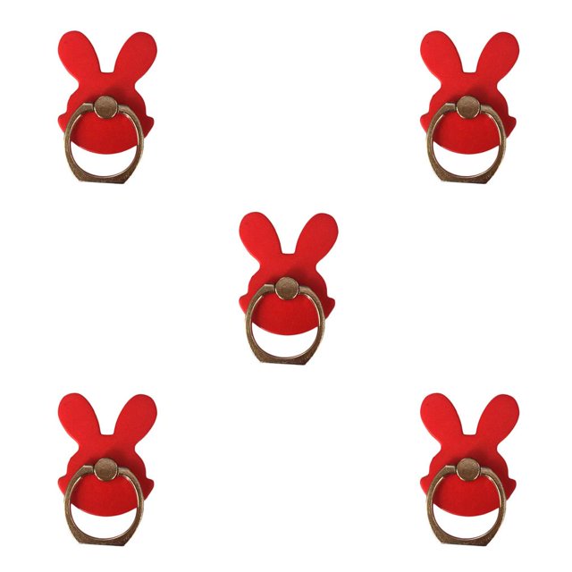 braveheart Cute Rabbit Aluminum Alloy Phone Stand Tablets Hand Grip Kickstand Mount Holder Red 5Set