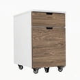 thumbnail image 1 of Desky Wooden Minimal Filing Cabinet - White / Natural Walnut Laminate, 1 of 10