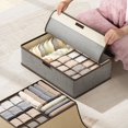 thumbnail image 4 of Underwear Drawer Organizer Foldable Closet Compartments Storage Box For Bras Socks Underpants Panties, 4 of 7