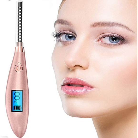 Free Breath Heated Eyelash Curler, Newest Ceramic Electric Heated Lash Curler with Comb, USB Rechargeable Heated Eyelash Curler for Natural Curling and Long Lasting, 1PC, Golden