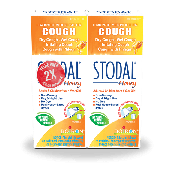 Boiron Stodal Cough – Homeopathic Medicine for Dry, Wet, or Irritating Cough with Phlegm 2×200 mL