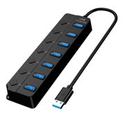 Multi Port USB Hub Splitter 7 Port USB 2.0 Hub For Laptop USB Port Expander With On/Off Individual Switch Compatible For All USB Device