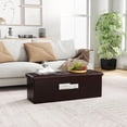 thumbnail image 3 of Patiojoy Folding Storage Stool Padded Ottoman Faux Leather Foot Rest Seat Pouffe Box Brown, 3 of 9