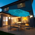 thumbnail image 4 of Costway 10FT Patio Offset Umbrella Solar Powered LED 360Degree Rotation Aluminum Turquoise, 4 of 10