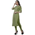 thumbnail image 4 of Moomaya Kurtis Droits Imprimés pour Femmes, Col en V, Manches Retroussables, Kurta Tunique, 4 of 6