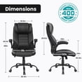 thumbnail image 4 of GloryStar Chaise de Bureau Ergonomique en Cuir, Chaise de Direction avec Appuie-Tête Réglable, Coussin à Double Ressort et Inclinaison, 4 of 8