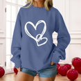 thumbnail image 2 of SOMOWI Chandail de la Saint-Valentin pour Femmes Sans Capuche Col Rond Manches Longues Décontracté chandail Doux Tricoté Graphique Marine Automne Hauts S, 2 of 4