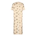 thumbnail image 3 of Offres du Jour Liquidation Iumwxz Pyjamas Doux Tendance Ensembles Assortis Pyjamas pour Femmes Imprimé Cœur Col Rond Manches Courtes Taille Élastique Pantalons Raccourcis Ensembles pour Femmes Vêtements d'Extérieur, 3 of 4