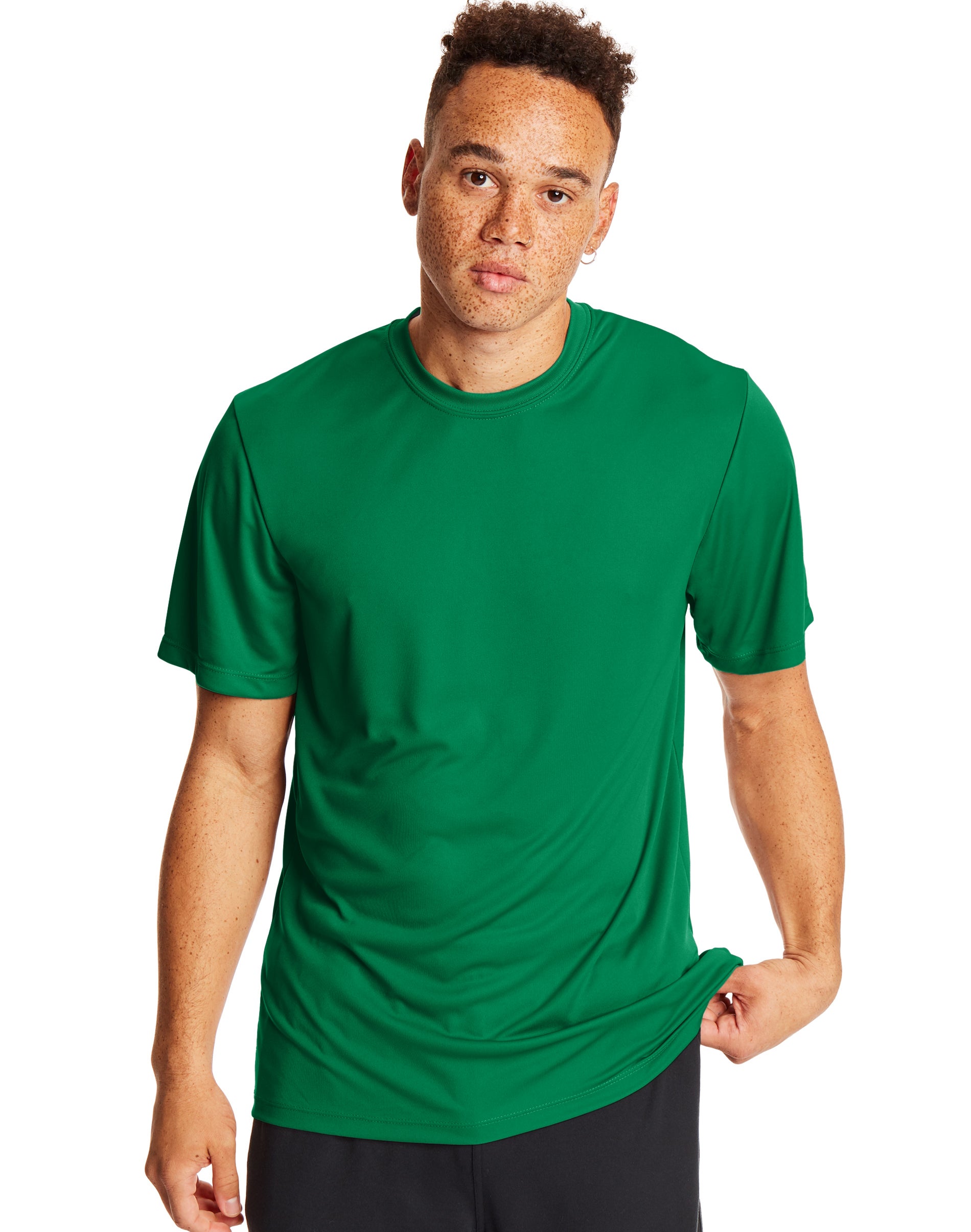 Hanes Mens Sport Cool DRI Performance Tee 2-Pack, L, Kelly Green