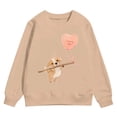thumbnail image 4 of PMVFHDE Chandails à Col Rond Fille Automne et Hiver Saint-Valentin à la Mode et Intéressant Imprimé Chiot Chandail à Capuchon pour Enfants Kaki, 2-3 Ans, 4 of 4