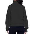 thumbnail image 4 of Womens Half Zip Hoodies Plus Size Fleece Sweatshirt Thumb Hole Cropped Pullover Fall Winter Tops, 4 of 6