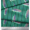 thumbnail image 2 of Soimoi Brown Poly Georgette Fabric Stripe Feather Print Fabric by Yard 42 Inch Wide, 2 of 3
