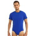 thumbnail image 3 of XZNGL Mens Short Pajamas Mens Short Sleeve Round Neck Connected Button Breathable Home Pajamas, 3 of 9