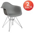 thumbnail image 4 of 2 Pk. Alonza Series Moss Gray Plastic Chair with Chrome Base, 4 of 9