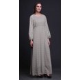 thumbnail image 2 of Bimba Robe Maxi en Georgette de Polyester Pêche Rose à Imprimé Aquarelle pour Femmes à Manches Longues, Taille Élastique - Xxx-Grand, 2 of 5