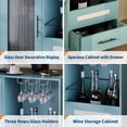 thumbnail image 4 of EastVita 30.7Inch Coffee Bar Cabinet with Wine Glass Rack & Storage, Green, 4 of 6