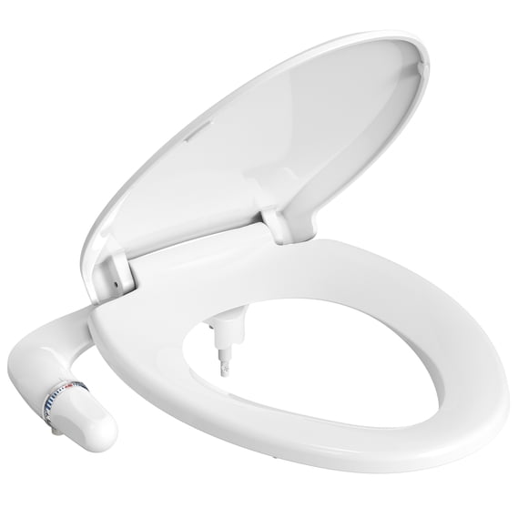 Siège de Toilette Bidet Supérieur de 19 Pouces Sans Électrique, Buses Autonettoyantes Doubles, Pression d'Eau Réglable, Rapide, Solution d'Hygiène de Salle de Bain Écologique, Plastique Durable