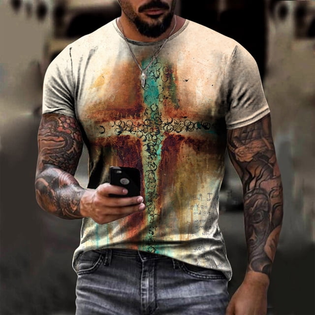 EGNMCR T-Shirt Quotidien Unisexe pour Homme Imprimé Graphique Imprimés Imprimé Manches Courtes Hauts Blouse Décontractée