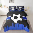 thumbnail image 2 of YST Football Bedding Comforter Set Sports Theme Black Navy Blue Polyester Comforter & Duvet Type, Twin (7 Count), 2 of 4