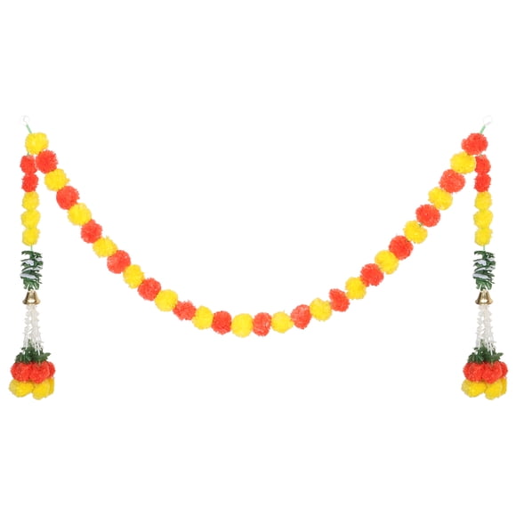 Marigold Garland For Decoration Artificial Flower Garlands Marigold Garland American Wedding Party Mantle Decoration Faux Garlands Wedding Garland Diwali Decor